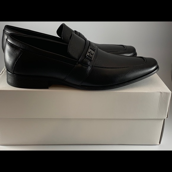 calvin klein bartley diamond leather loafers